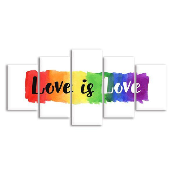 Love Is Love Quote 5 Panels Canvas Wall Art