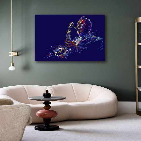 Man Playing Saxophone 1 Panel Canvas Wall Art Living Room