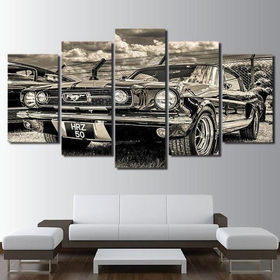 1965 Ford Mustang Canvas Wall Art Living Room