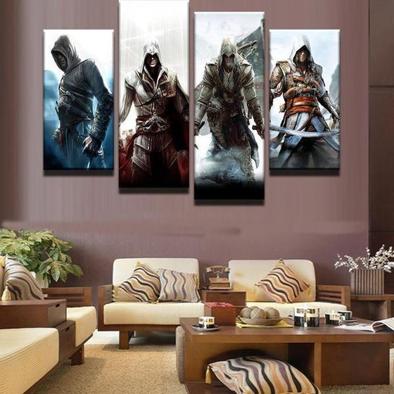 Assassins Creed Four Characters Inspired Canvas Wall Art Living Room