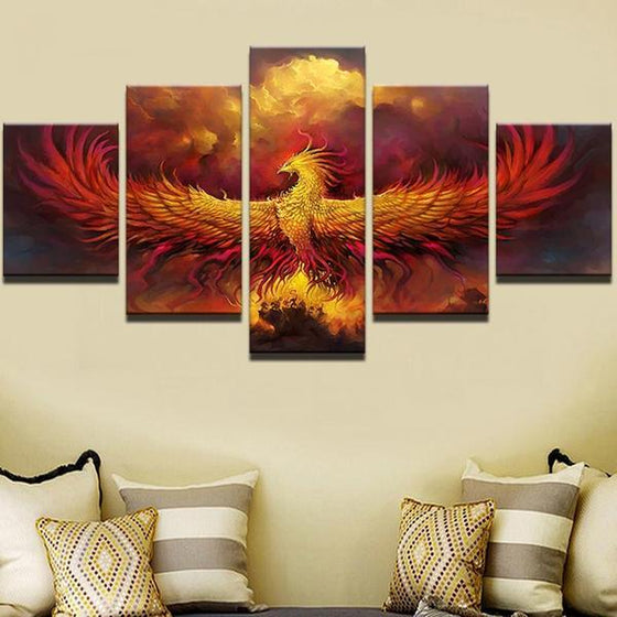 Mystical Creature Phoenix Wall Art Canvas