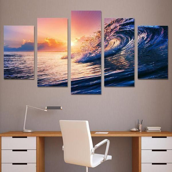 Ocean Sunset Wall Art Canvas