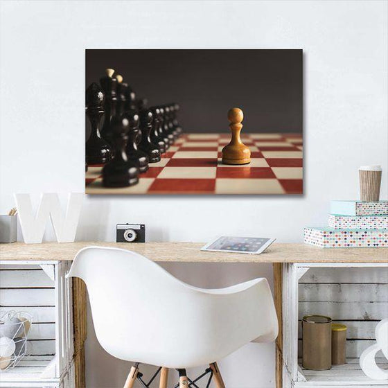 One Pawn Standing Canvas Wall Art Decor