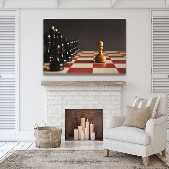 One Pawn Standing Canvas Wall Art Print