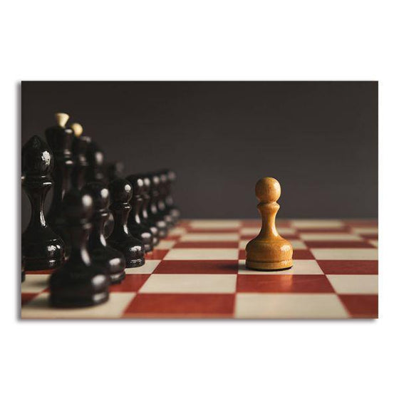 One Pawn Standing Canvas Wall Art