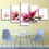 Pink Beautiful Flowers Canvas Art Dining Room