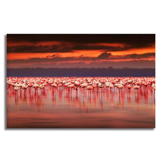 Pink Flamingos 1 Panel Canvas Wall Art