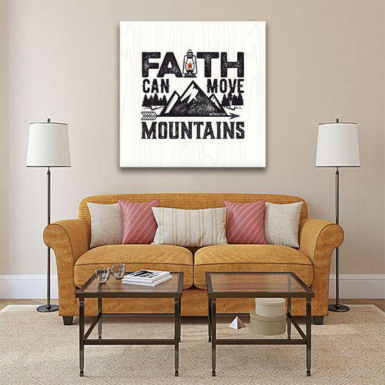 Quote About Faith Canvas Wall Art Living Room