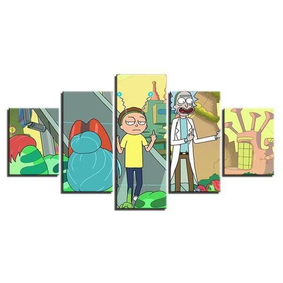 Rick and Morty Inspired Fingers Canvas Wall Art Prints