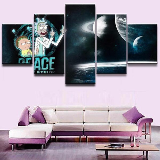 Rick and Morty Inspired Space Canvas Wall Art Prints