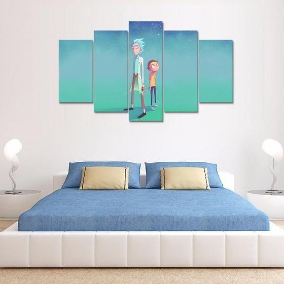 Rick and Morty Inspired Green Space Canvas Wall Art Bedroom