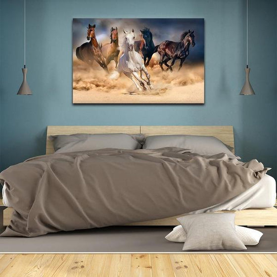 Rustic Wild Horses Canvas Art Bedroom