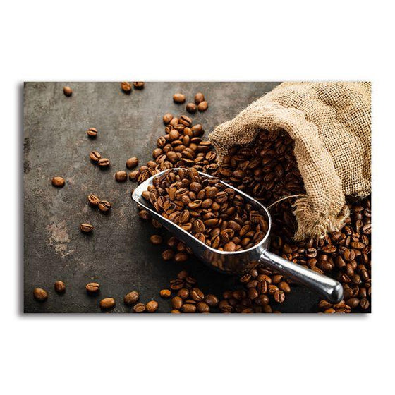 Sack Of Coffee Beans Canvas Wall Art