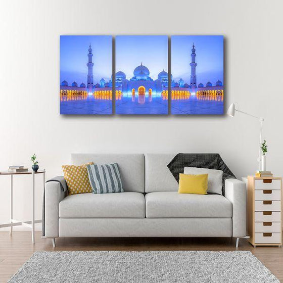 Sheikh Zayed Mosque 3 Panels Canvas Wall Art Living Room