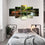 Sika Deer & Tropical Stream 5-Panel Canvas Wall Art Bedroom
