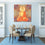 Sitting Buddha & Mandala Canvas Wall Art Living Room