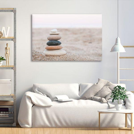 Stacked Stones Canvas Wall Art Living Room