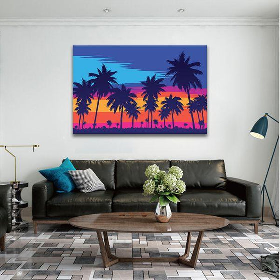Tall Palm Trees Silhouette Canvas Wall Art Ideas