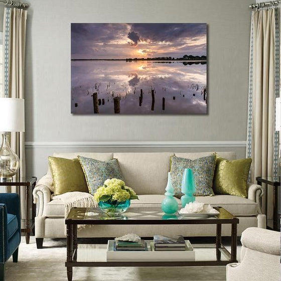 Tranquil Sea Sunset Wall Art Living Room
