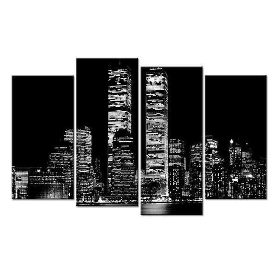 Twin Towers In Manhattan Canvas Wall Art