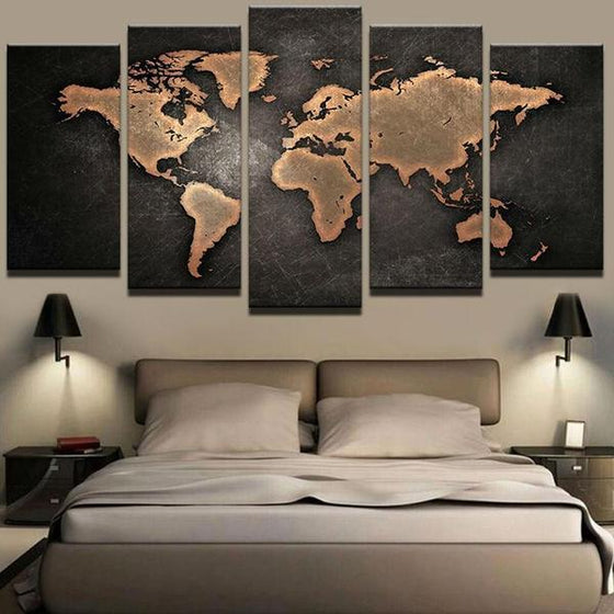 Wall Art World Map Metal Ideas