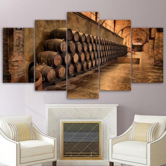 Wine Barrel Canvas Wall Art Print
