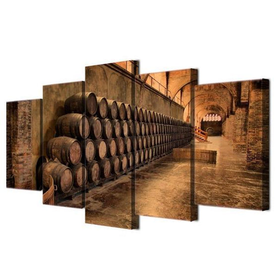 Wine Barrel Canvas Wall Art Set