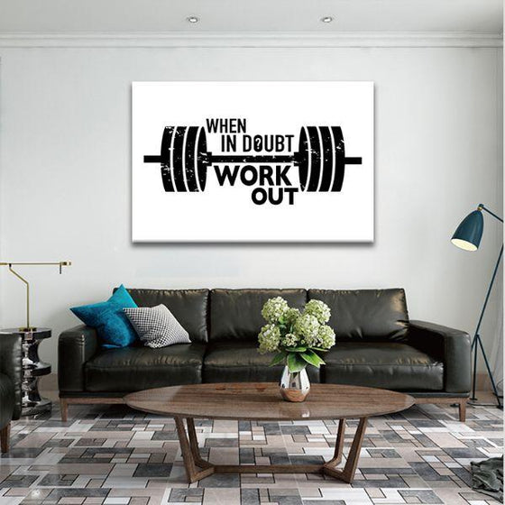 Inspiring Workout Quote 1 Panel Canvas Wall Art Print