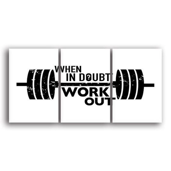 Inspiring Workout Quote 3 Panels Canvas Wall Art