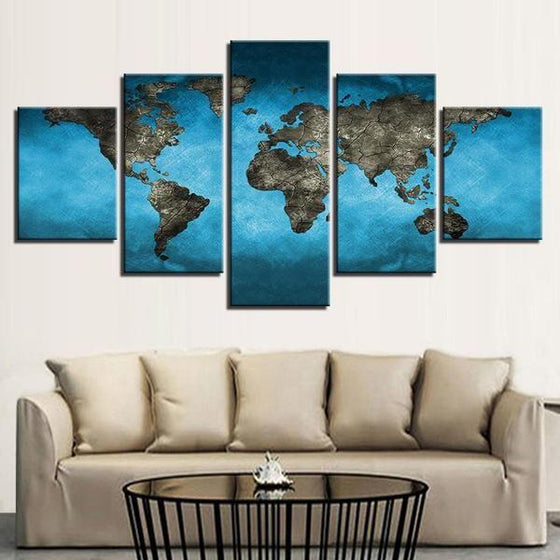 World Map Wall Art Framed Idea