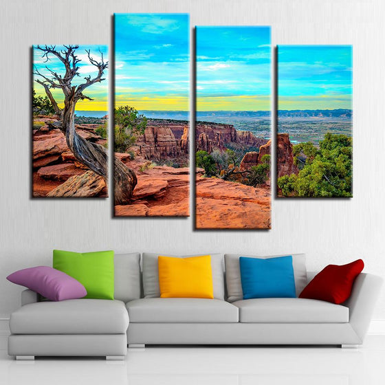 Canyon and Clear Blue Sky Canvas Wall Art