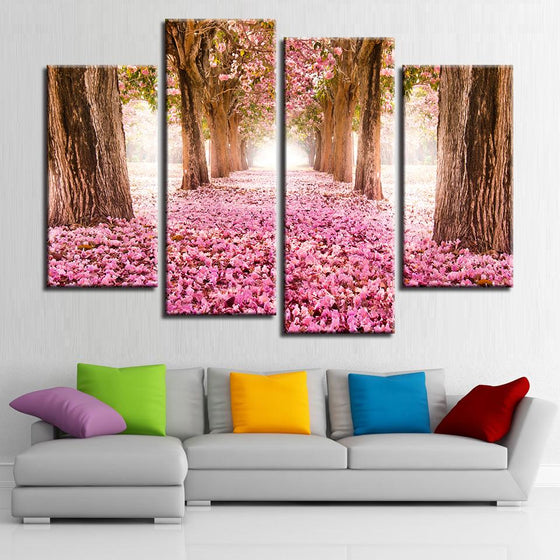Cherry Blossoms Aisle Canvas Wall Art
