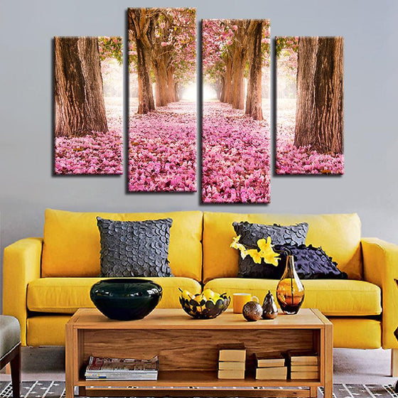 Cherry Blossoms Aisle Canvas Wall Art