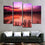 Red And Purple Sunset Canvas Wall Art Dining Room