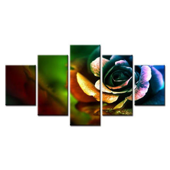 Multi Colored Rose Canvas Art