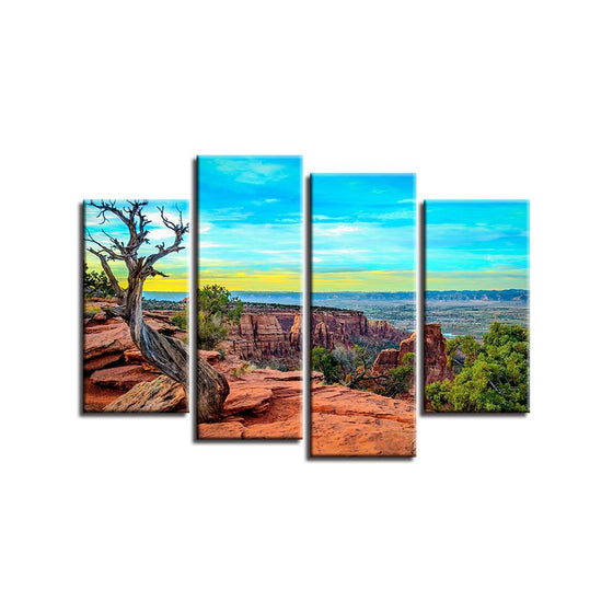 Canyon and Clear Blue Sky Canvas Wall Art