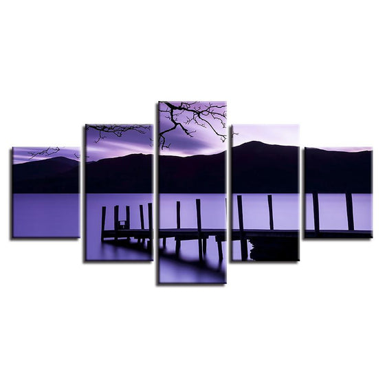 Purple Dusk Pier Canvass Wall Art