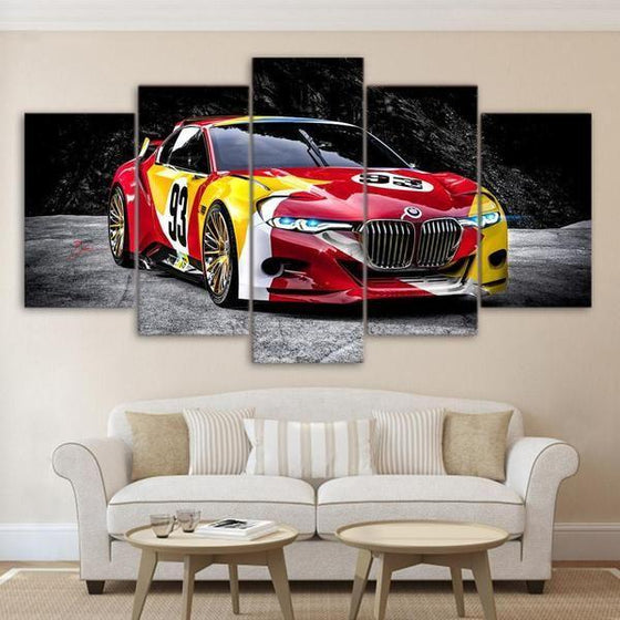 Red Race Car Canvas Wall Art