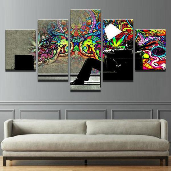 5 Panel Colorful Contemporary Wall Art Canvas