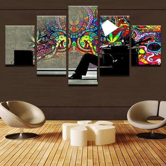 5 Panel Colorful Contemporary Wall Art Decor