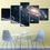 5 Piece Wall Art Galaxy Canvases