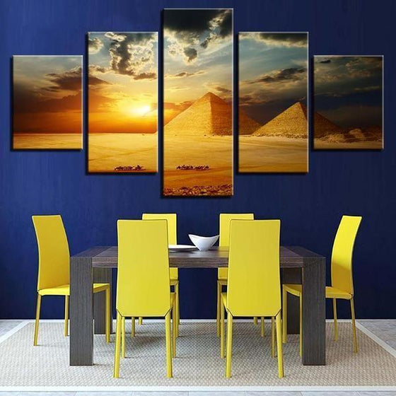 5 Piece Wall Art Sunset Canvases