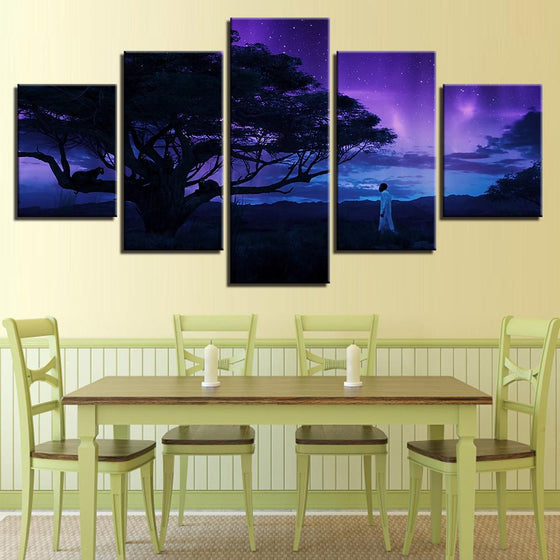 Tree Abstract Nightscape Canvas Wall Art