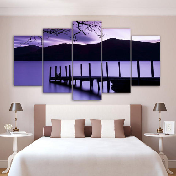 Purple Dusk Pier Canvass Wall Art