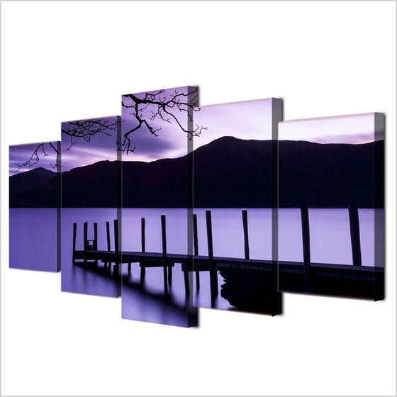 Purple Dusk Pier Canvass Wall Art
