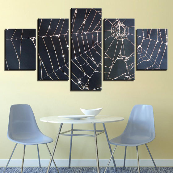 Spider Silken Webs Landscape Canvas Wall Art