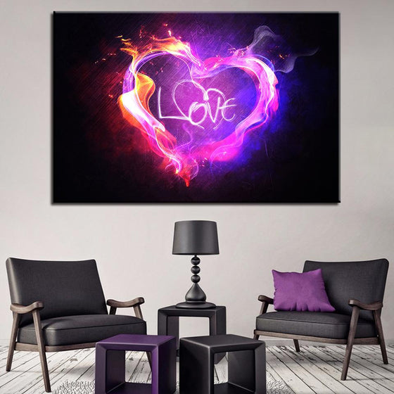 Pink Purple Flame Canvas Wall Art