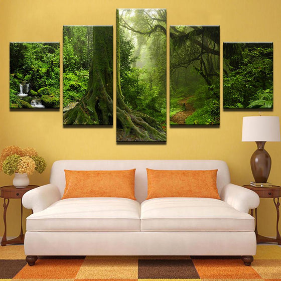Green Forest Trees Canvas Wall Art
