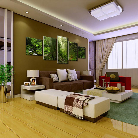 Green Forest Trees Canvas Wall Art