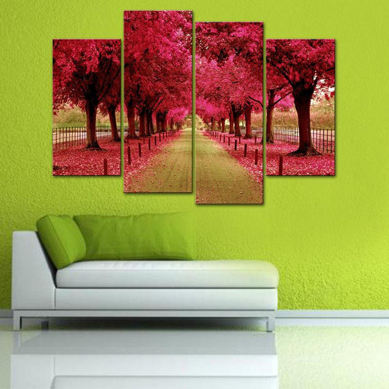 Cherry Tree Walkway Canvas Wall Art